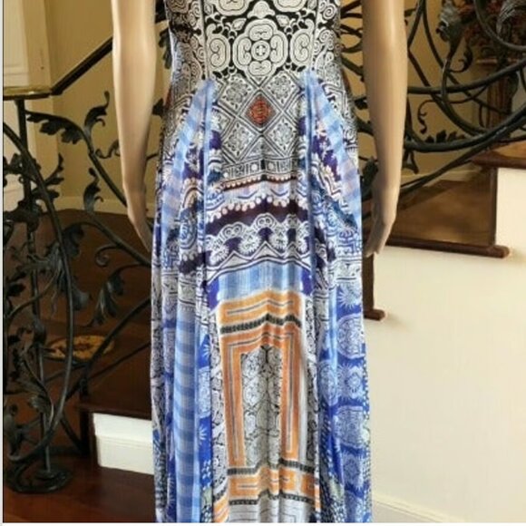 New! Camila Mini Silk dress with Overlay, Multi Color Size Small - Picture 4 of 11